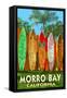 Morro Bay, California - Surfboard Fence-Lantern Press-Framed Stretched Canvas