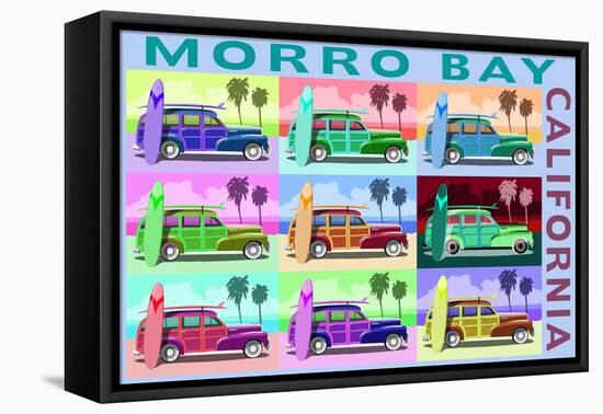 Morro Bay, California - Woody Pop Art-Lantern Press-Framed Stretched Canvas