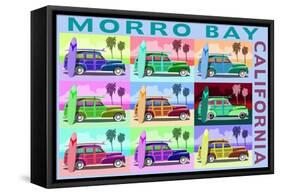 Morro Bay, California - Woody Pop Art-Lantern Press-Framed Stretched Canvas