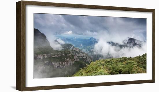 Morro Da Igreja Rocks in the Clouds and Mists Near Urubici in Santa Catarina, Brazil-Alex Saberi-Framed Photographic Print