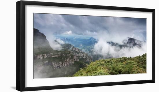 Morro Da Igreja Rocks in the Clouds and Mists Near Urubici in Santa Catarina, Brazil-Alex Saberi-Framed Photographic Print