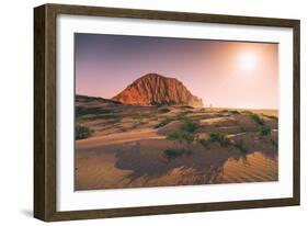 Morro Rock by Moonlight, Morro Bay California Coast-null-Framed Photographic Print