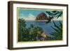 Morro Rock in San Luis Obispo County - Morro Bay, CA-Lantern Press-Framed Art Print