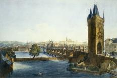 View of Prague Castle and the Little Quarter from South-West, 1836 (Coloured Aquatint)-Morstadt & Richter-Framed Giclee Print