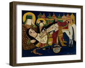 Mort de Ali Akbar sur le champ de bataille de Kerbelâ-null-Framed Giclee Print