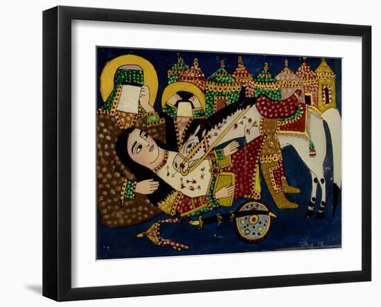 Mort de Ali Akbar sur le champ de bataille de Kerbelâ-null-Framed Giclee Print