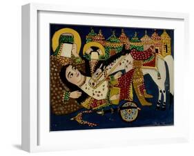 Mort de Ali Akbar sur le champ de bataille de Kerbelâ-null-Framed Giclee Print