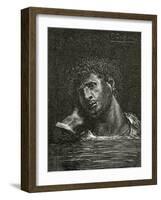 Mort De Giliath - Illustration from Les Travailleurs De La Mer, 19th Century-Francois Nicolas Chifflart-Framed Giclee Print