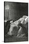 Mort De Jean Valjean Entre Cosette Et Marius - Illustration from Les Misérables,19th Century-Alphonse Marie de Neuville-Stretched Canvas