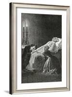 Mort De Jean Valjean Entre Cosette Et Marius - Illustration from Les Misérables,19th Century-Alphonse Marie de Neuville-Framed Giclee Print