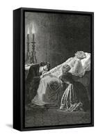 Mort De Jean Valjean Entre Cosette Et Marius - Illustration from Les Misérables,19th Century-Alphonse Marie de Neuville-Framed Stretched Canvas