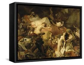 Mort de Sardanapale-Eugene Delacroix-Framed Stretched Canvas