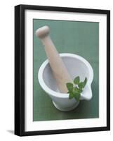 Mortar and Pestle with Thai Basil-Peter Medilek-Framed Photographic Print