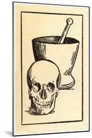 Mortar Pestle and Skull-null-Mounted Art Print