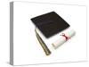 Mortarboard and Diploma-Lew Robertson-Stretched Canvas