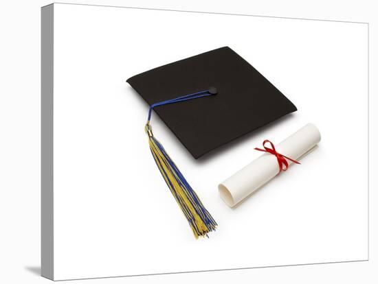 Mortarboard and Diploma-Lew Robertson-Stretched Canvas