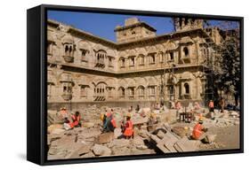 Morvi Temple (The Secretariat) an Administrative Building with a Hindu Temple in the Centre-Henry Wilson-Framed Stretched Canvas