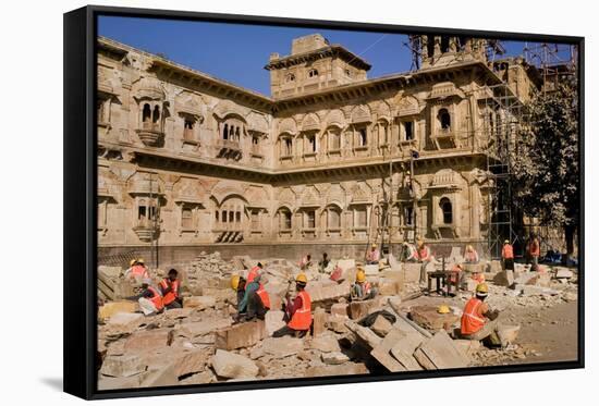 Morvi Temple (The Secretariat) an Administrative Building with a Hindu Temple in the Centre-Henry Wilson-Framed Stretched Canvas