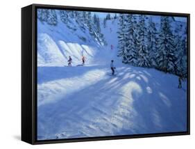 Morzine, Ski Run-Andrew Macara-Framed Stretched Canvas