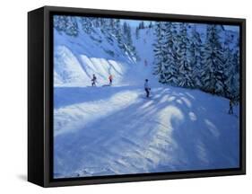 Morzine, Ski Run-Andrew Macara-Framed Stretched Canvas