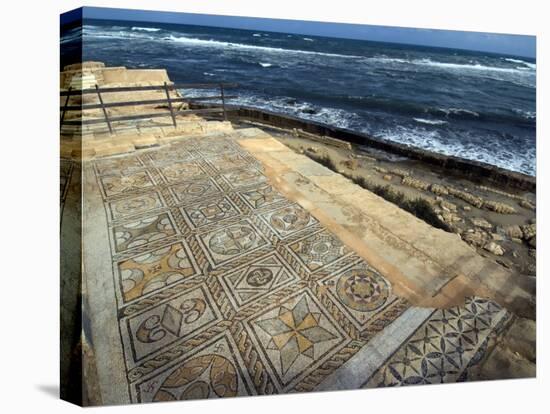 Mosaic at the Seaward Bath, Roman Site of Sabratha, UNESCO World Heritage Site, Libya-Ethel Davies-Stretched Canvas