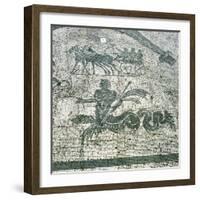 Mosaic, Carts Pulled by Mules with Travellers, Cisarii. C1st Century Ad-null-Framed Photographic Print