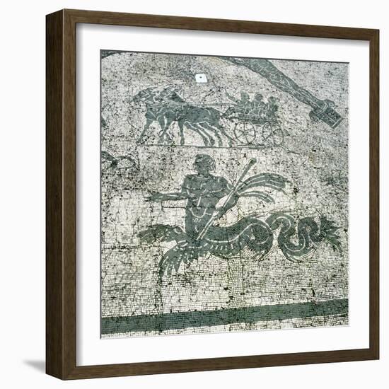 Mosaic, Carts Pulled by Mules with Travellers, Cisarii. C1st Century Ad-null-Framed Photographic Print