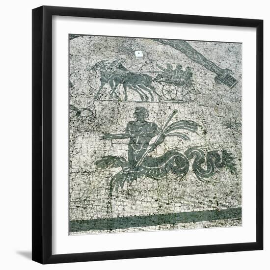Mosaic, Carts Pulled by Mules with Travellers, Cisarii. C1st Century Ad-null-Framed Photographic Print