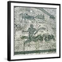 Mosaic, Carts Pulled by Mules with Travellers, Cisarii. C1st Century Ad-null-Framed Photographic Print