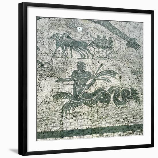 Mosaic, Carts Pulled by Mules with Travellers, Cisarii. C1st Century Ad-null-Framed Photographic Print