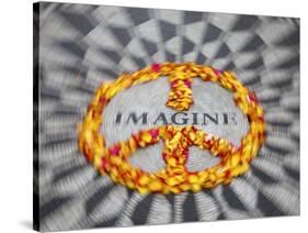 Mosaic Commemorting John Lennon, Strawberry Fields, Central Park, Manhattan, New York City, USA-Jon Arnold-Stretched Canvas