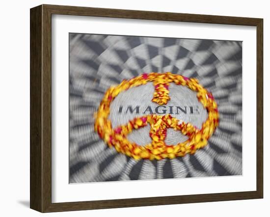 Mosaic Commemorting John Lennon, Strawberry Fields, Central Park, Manhattan, New York City, USA-Jon Arnold-Framed Premium Photographic Print