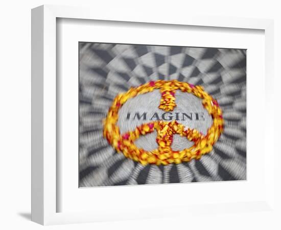 Mosaic Commemorting John Lennon, Strawberry Fields, Central Park, Manhattan, New York City, USA-Jon Arnold-Framed Photographic Print