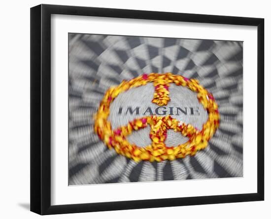 Mosaic Commemorting John Lennon, Strawberry Fields, Central Park, Manhattan, New York City, USA-Jon Arnold-Framed Photographic Print