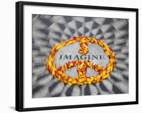 Mosaic Commemorting John Lennon, Strawberry Fields, Central Park, Manhattan, New York City, USA-Jon Arnold-Framed Photographic Print