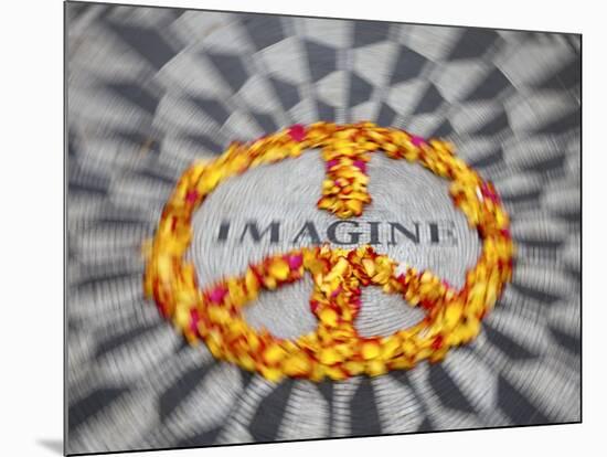 Mosaic Commemorting John Lennon, Strawberry Fields, Central Park, Manhattan, New York City, USA-Jon Arnold-Mounted Photographic Print