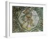 Mosaic Depicting a Farmer with Hens and a Basket of Eggs-null-Framed Giclee Print