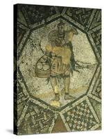 Mosaic Depicting a Young Shepherd Carrying a Basket of Cheese-null-Stretched Canvas