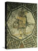 Mosaic Depicting a Young Shepherd Carrying a Basket of Cheese-null-Stretched Canvas