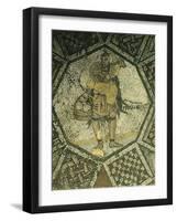 Mosaic Depicting a Young Shepherd Carrying a Basket of Cheese-null-Framed Giclee Print