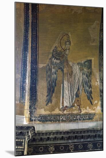 Mosaic Depicting Archangel Gabriel, Half Dome of Apse of Hagia Sophia, Historic Areas of Istanbul-null-Mounted Photographic Print