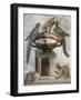 Mosaic Depicting Birds on Basin and Panther from Italy-null-Framed Giclee Print