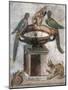 Mosaic Depicting Birds on Basin and Panther from Italy-null-Mounted Giclee Print