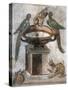 Mosaic Depicting Birds on Basin and Panther from Italy-null-Stretched Canvas