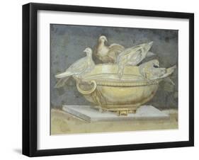 Mosaic Depicting Bowl with Doves, from Academy in Villa Adriana in Tivoli, Lazio-null-Framed Giclee Print