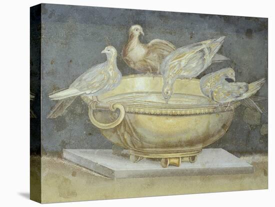 Mosaic Depicting Bowl with Doves, from Academy in Villa Adriana in Tivoli, Lazio-null-Stretched Canvas