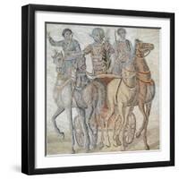 Mosaic Depicting Chariot Race, from Spain, 3rd Century-null-Framed Giclee Print