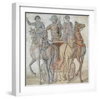 Mosaic Depicting Chariot Race, from Spain, 3rd Century-null-Framed Giclee Print