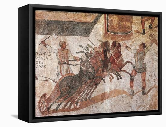 Mosaic Depicting Chariot Races at Circus from Spain-null-Framed Stretched Canvas