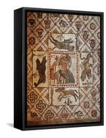 Mosaic Depicting Christ Saviour of World, Surrounded by Lion, Donkey, Bear and Leopard-null-Framed Stretched Canvas